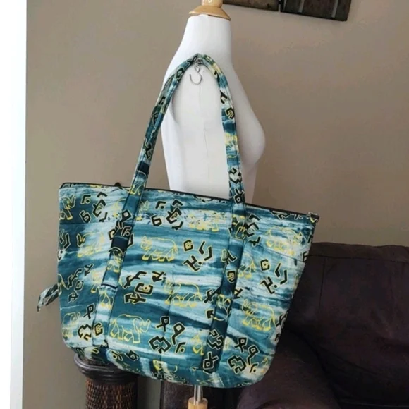 🟩Handmade Artisan African Quilted Elephant Tote - Picture 4 of 12